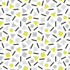 Abstract seamless pattern with geometric shapes.
