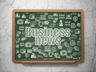 News concept: Business News on School board background