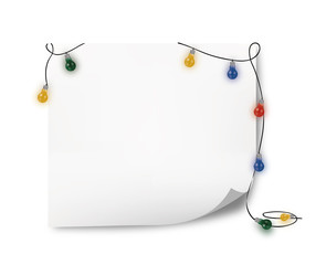 Zettel mit Lichterkette