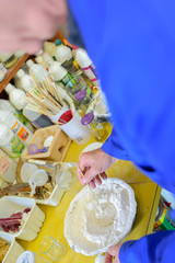 Man mixing chemicals