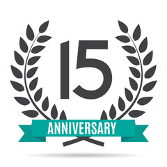 Template Logo 15 Years Anniversary Vector Illustration