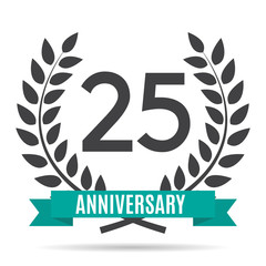 Template Logo 25 Years Anniversary Vector Illustration