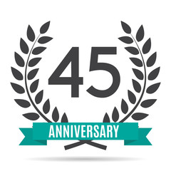 Template Logo 45 Years Anniversary Vector Illustration