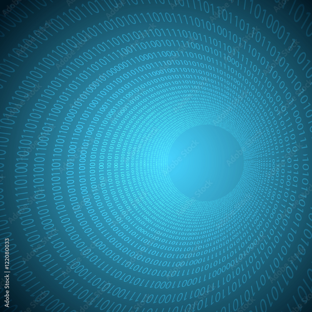 Poster Abstract binary code background. Vector