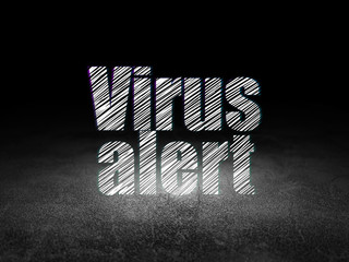 Protection concept: Virus Alert in grunge dark room