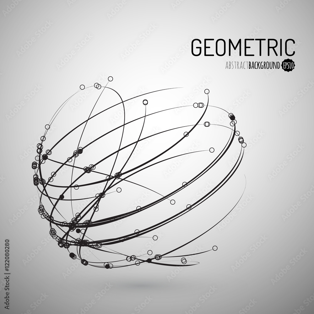 Poster 3d geometric vector background for business or science presentation.