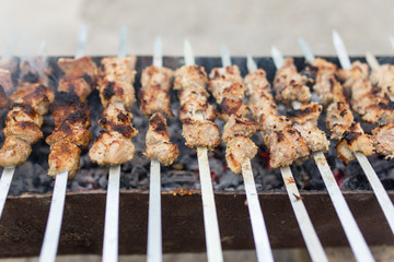 grilled skewers on the grill
