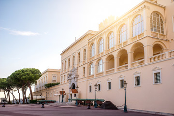 Obraz premium Princely Palace of Monaco on the sunset on the french riviera