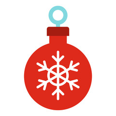 Christmas ball icon in flat style isolated on white background. New year symbol vector illustration