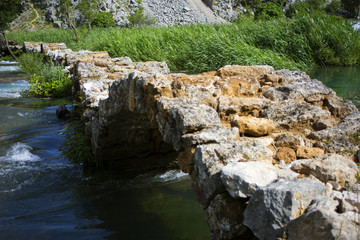 Bridge on Krupa river in Dalmatia, Croatia