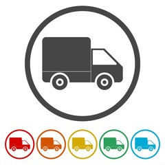 Delivery truck sign icon. Cargo van symbol. 
