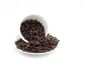 Coffee beans cup isolated