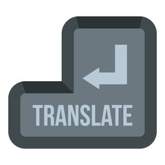 Fototapeta premium Translate button icon in flat style isolated on white background. Translation symbol vector illustration