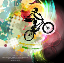 Obraz na płótnie Canvas Man with BMX bike