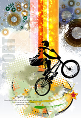 Obraz na płótnie Canvas BMX biker. Vector