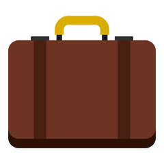 Suitcase icon in flat style isolated on white background. Luggage symbol vector illustration