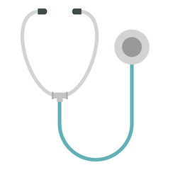 Medical stethoscope icon in flat style isolated on white background. Medicine symbol vector illustration