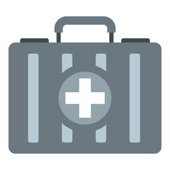 First aid kit icon in flat style isolated on white background. Medicine symbol vector illustration