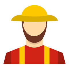Farmer icon in flat style isolated on white background. People symbol vector illustration