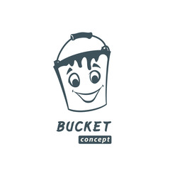 Paint bucket isolated on white cartoon vector illustration