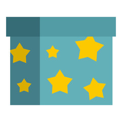 Box to perform tricks icon in flat style isolated on white background. Circus symbol vector illustration