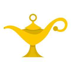 Magic lamp icon in flat style isolated on white background. Tricks symbol vector illustration