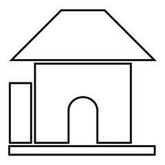 Childrens playhouse icon in cartoon style isolated on white background. Play symbol vector illustration