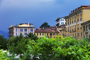 Obraz premium Stormy clouds over Como Lake, Italy, Europe