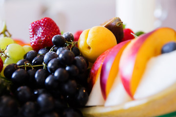 Fruit plate in the restaurant