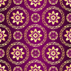 Floral purple seamless pattern