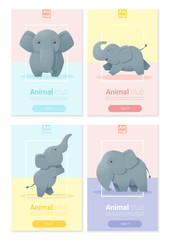 Animal banner with Elephant for web design ,vector, illustration