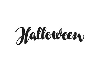 Halloween inscription calligraphy. Hand drawn lettering. Vector illustration