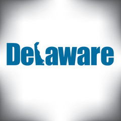 The Delaware shape is within the Delaware name in this state graphic   