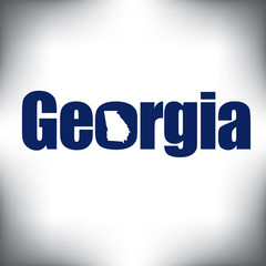 The Georgia shape is within the Georgia name in this state graphic   