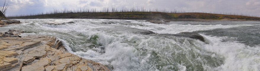 Rocky rapids on a Northern river.