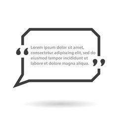 Quote frame. Blank template. Simple block quote frame. Vector illustration