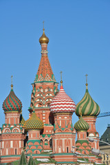 Fototapeta na wymiar Domes of St. Basil's Cathedral on red square.