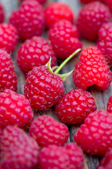 raspberry on wooden surface