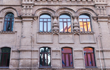 window of the old building as background