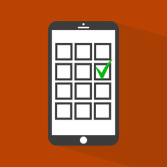 Checkboxes on smartphone screen. 