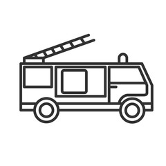 fire engine icon. thin line design