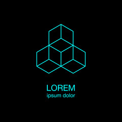 simple cubes logo design concept, vector logo template