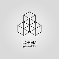 simple cubes logo design concept, vector logo template