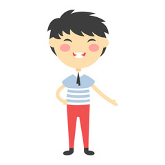 Cute boy vector illustration.