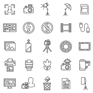 photo icons collection. photo studio, isolated symbols collection