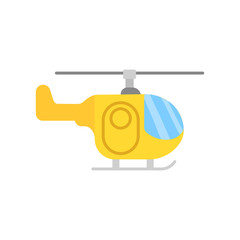 Yellow helicopter, isolated vector illustration