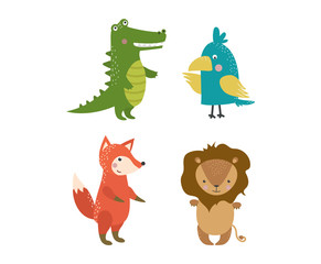 Cute animals vector character
