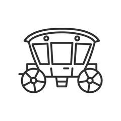 wedding carriage linear icon. Thin line design