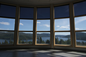 Windows overlooking the water, Newfoundland, Canada