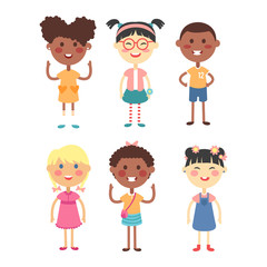 Different kids vector illustration.